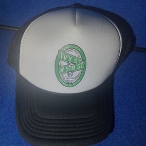 Ivy St Trucker Hat Chico CA Mesh Black & White Snapback Vintage One Size